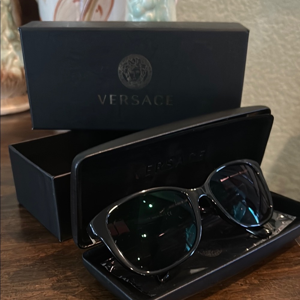 Versace Black Sunglasses with side arm bling
